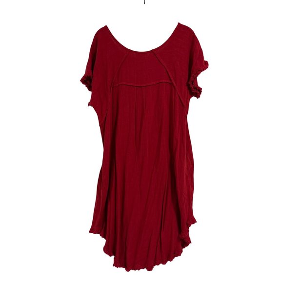 Umgee Red Linen Blend Pocket Dress NWT Size S - Picture 7 of 10